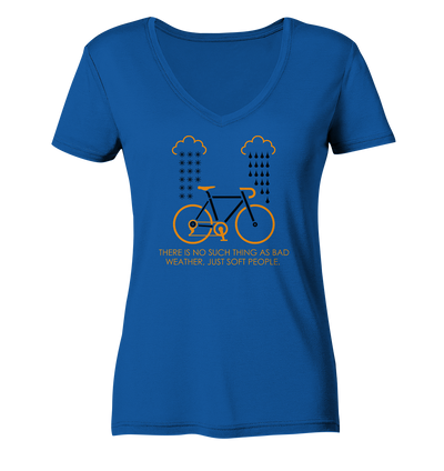 There Is no Such Thing as Bad Weather - Ladies Organic V-Neck Shirt