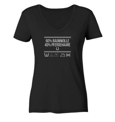 60% Baumwolle - 40% Pferdehaare - Ladies Organic V-Neck Shirt