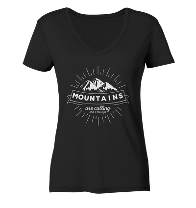 Mountains are Calling - Ladies Organic V-Neck Shirt