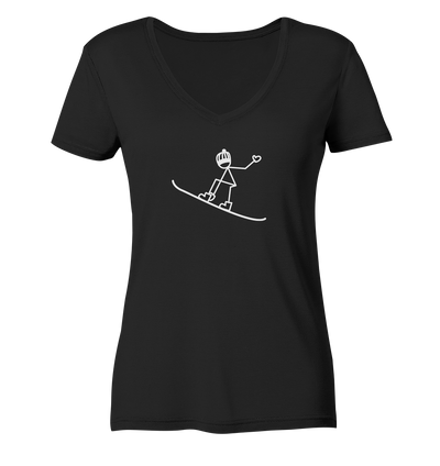 Snowboarden - Ladies Organic V-Neck Shirt