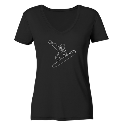 Jump! Snowboard - Ladies Organic V-Neck Shirt
