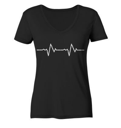 Herzschlag Fahrradkette - Ladies Organic V-Neck Shirt