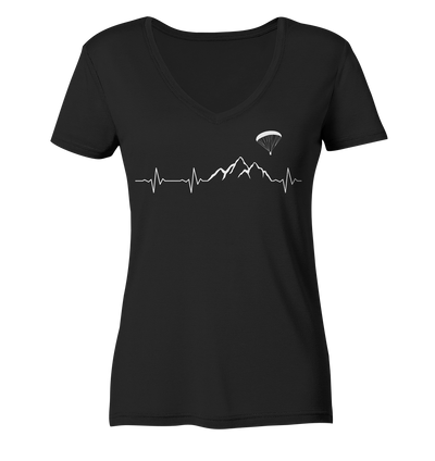 Herzschlag Paragleiten - Ladies Organic V-Neck Shirt