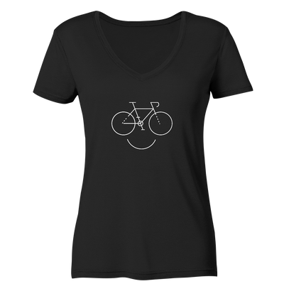 Just Smile - Fahrrad - Ladies Organic V-Neck Shirt