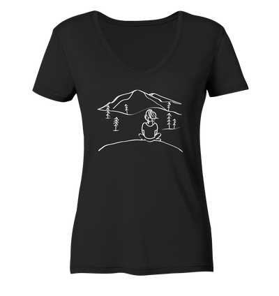 Aussicht genießen - Ladies Organic V-Neck Shirt