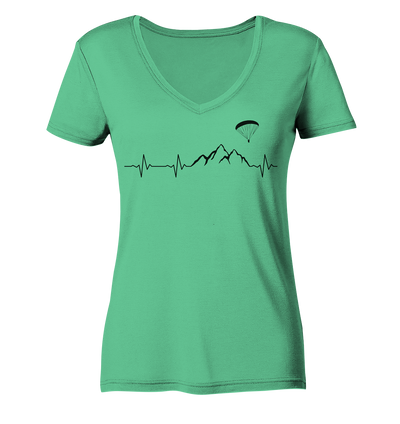 Herzschlag Paragleiten - Ladies Organic V-Neck Shirt
