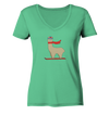 Alpaca fährt Ski - Ladies Organic V-Neck Shirt