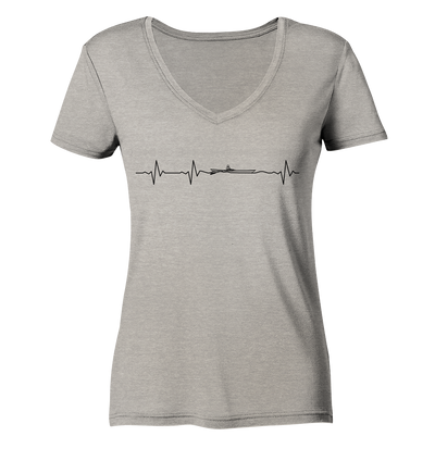 Herzschlag Rudern - Ladies Organic V-Neck Shirt