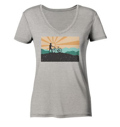 Aussicht mit meinem Mountainbike - Ladies Organic V-Neck Shirt