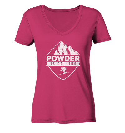 Powder is Calling - Ladies Organic V-Neck Shirt