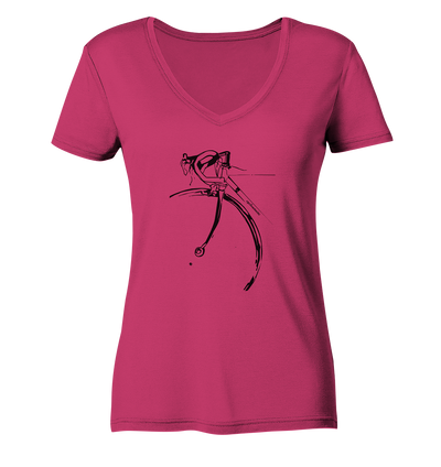 Cyclomaniac - Ladies Organic V-Neck Shirt