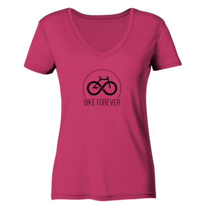 Bike Forever - Ladies Organic V-Neck Shirt