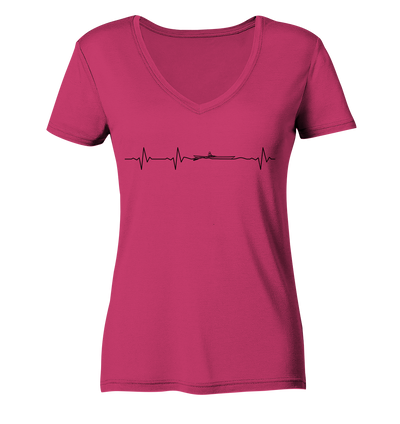 Herzschlag Rudern - Ladies Organic V-Neck Shirt