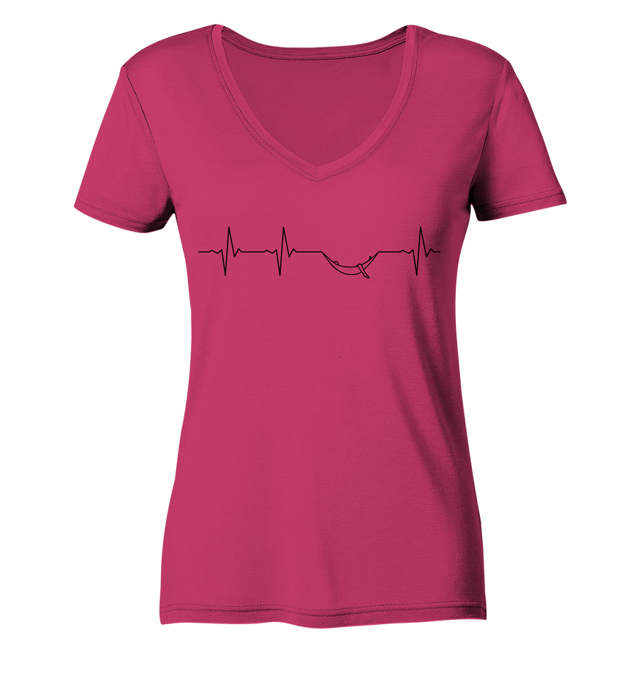 Herzschlag Hängematte - Ladies Organic V-Neck Shirt