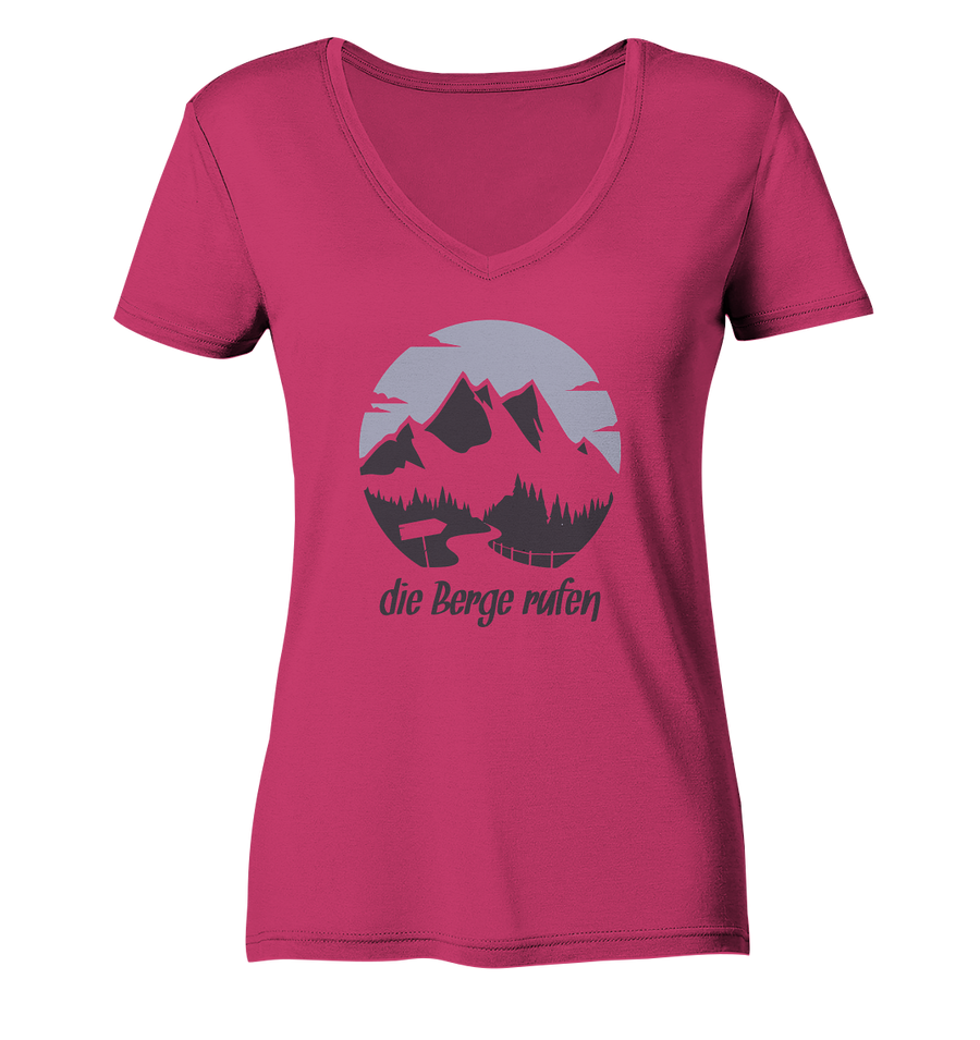 Die Berge Rufen - Ladies Organic V-Neck Shirt