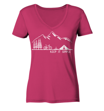 Keep it Simple - Mountainbike - Ladies Organic V-Neck Shirt