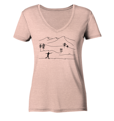 Discgolf - Ladies Organic V-Neck Shirt