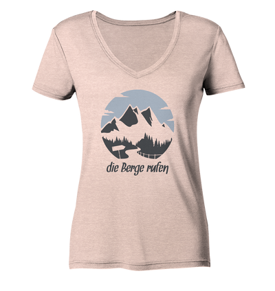 Die Berge Rufen - Ladies Organic V-Neck Shirt