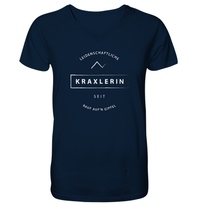 Leidenschaftliche Kraxlerin - Mens Organic V-Neck Shirt - Wunschtext