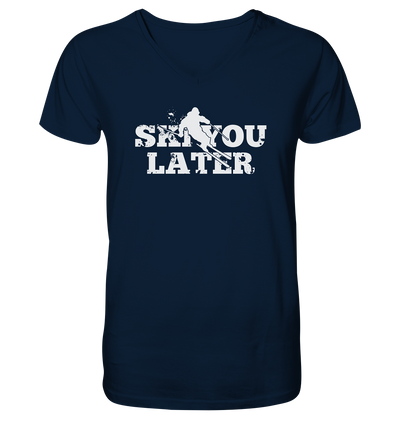 Ski you later - Mens Organic V-Neck Shirt