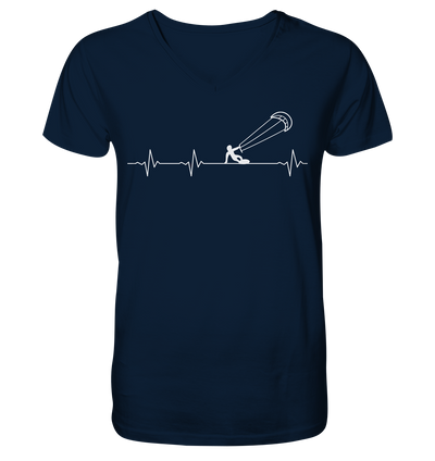 Herzschlag Kitesurfen - Mens Organic V-Neck Shirt
