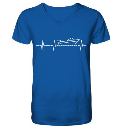 Herzschlag Motorboot - Mens Organic V-Neck Shirt
