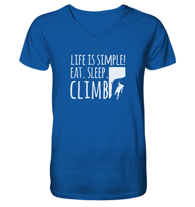 Eat. Sleep. Climb. - Mens Organic V-Neck Shirt