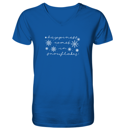Happiness comes in Snowflakes - Mens Organic V-Neck Shirt