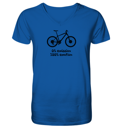 0% Emission 100% Emotion - Mens Organic V-Neck Shirt