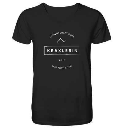Leidenschaftliche Kraxlerin - Mens Organic V-Neck Shirt - Wunschtext
