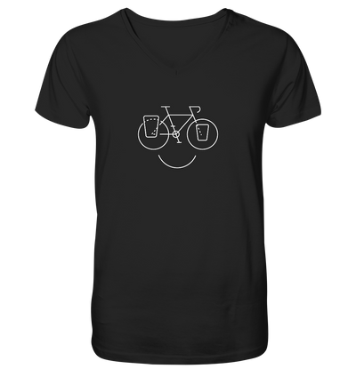 Just Smile - Trekking Fahrrad - Mens Organic V-Neck Shirt