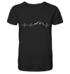 Herzschlag Berge - Mens Organic V-Neck Shirt - Wunschtext