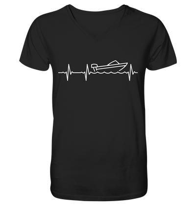 Herzschlag Motorboot - Mens Organic V-Neck Shirt
