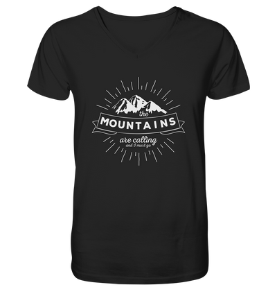 Mountains are Calling - Mens Organic V-Neck Shirt