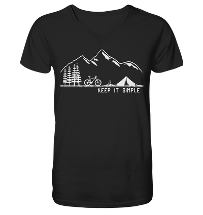 Keep it Simple - Mountainbike - Mens Organic V-Neck Shirt