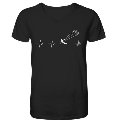 Herzschlag Kitesurfen - Mens Organic V-Neck Shirt