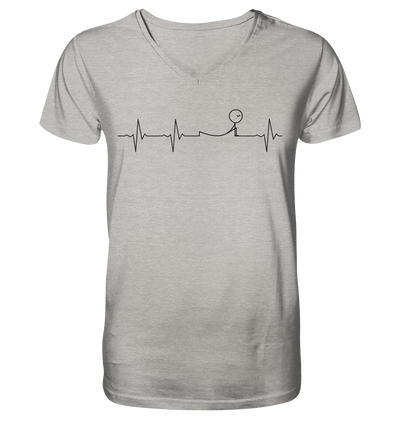 Herzschlag Sonnengruß - Mens Organic V-Neck Shirt