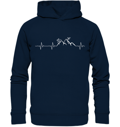 Herzschlag Mountainbike & Ski - Organic Fashion Hoodie - Wunschtext