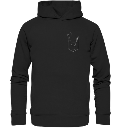 Ski in der Brusttasche - Organic Fashion Hoodie