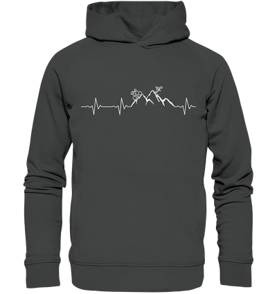 Herzschlag Mountainbike & Ski - Organic Fashion Hoodie - Wunschtext