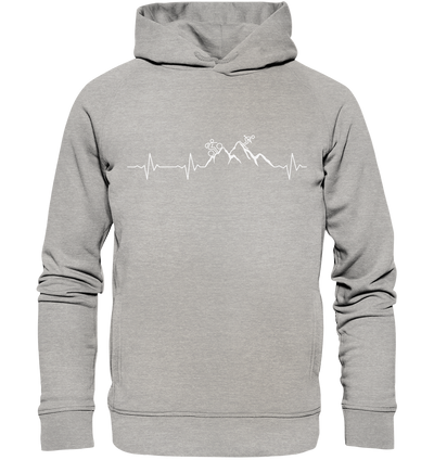 Herzschlag Mountainbike & Ski - Organic Fashion Hoodie - Wunschtext