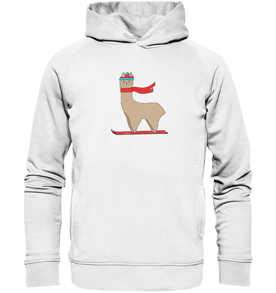 Alpaca fährt Ski - Organic Fashion Hoodie