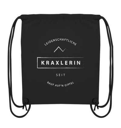 Leidenschaftliche Kraxlerin - Organic Gym Bag - Wunschtext