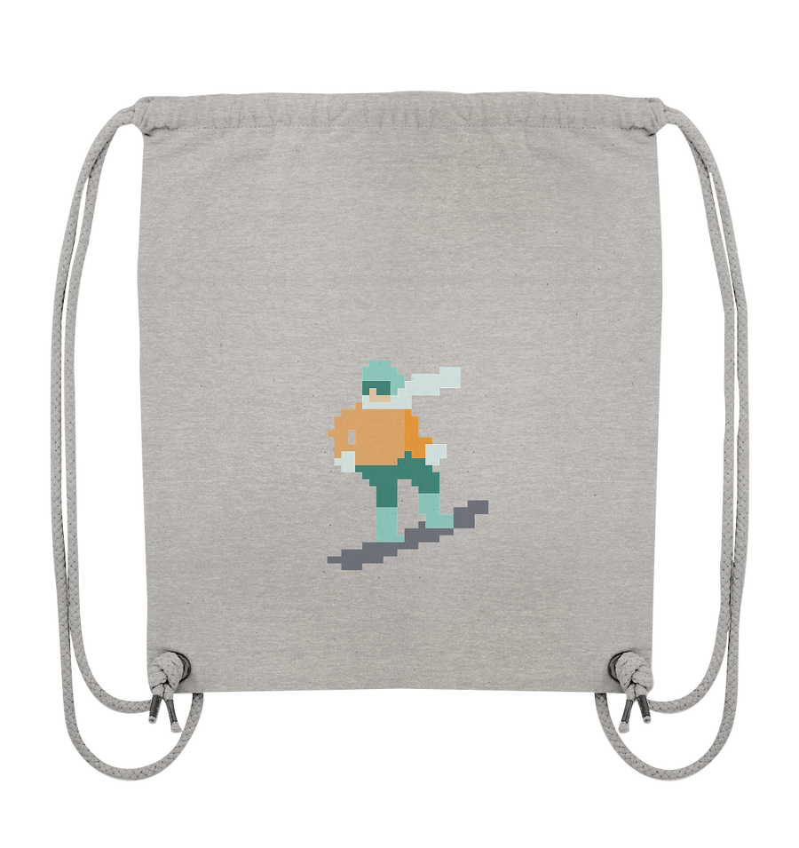 Pixelart Snowboarder - Organic Gym Bag