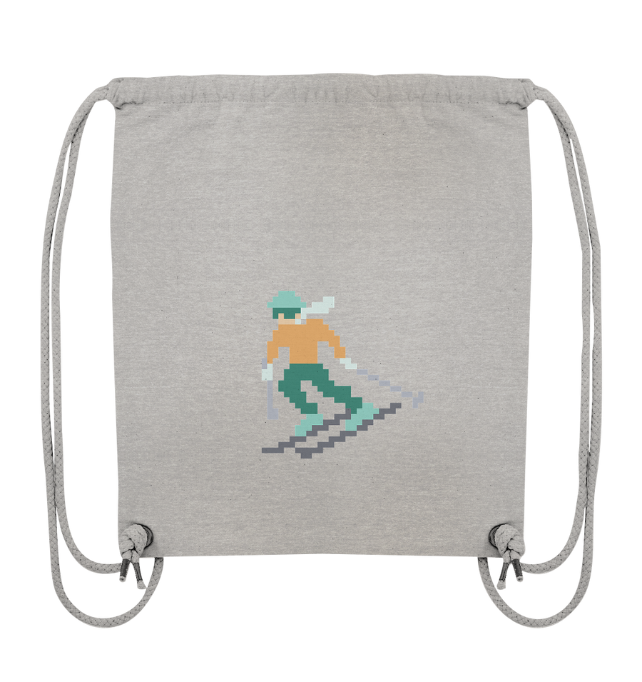 Pixelart Skifahrer - Organic Gym Bag