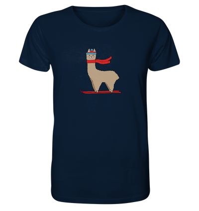 Alpaca fährt Ski - Organic Shirt