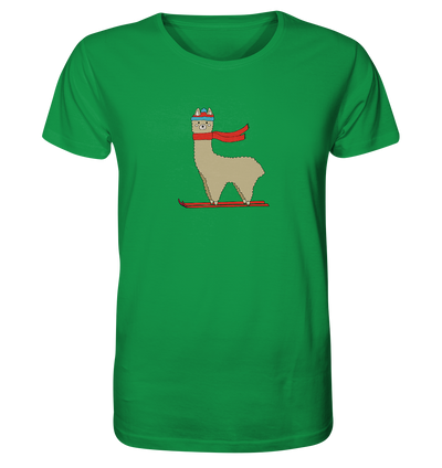 Alpaca fährt Ski - Organic Shirt