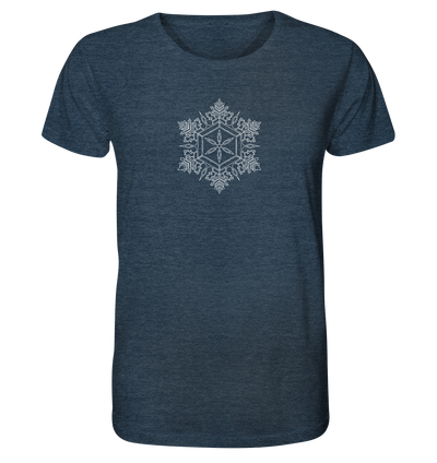 Schneeflocken Mandala - Organic Shirt Meliert