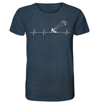 Herzschlag Kitesurfen - Organic Shirt Meliert