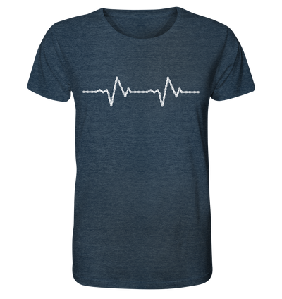 Herzschlag Fahrradkette - Organic Shirt Meliert